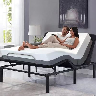 Black Smart Adjustable Bed Wireless Remote Control Steel Smart Base Bed